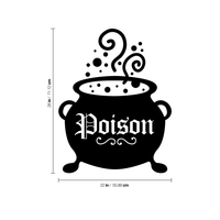 Vinyl Wall Art Decal - Poison Pot - 28" x 22" - Fun Spooky Halloween Seasonal Decoration Sticker - Cute Teens Adults Indoor Outdoor Wall Door Window Living Room Office Decor 660078119167