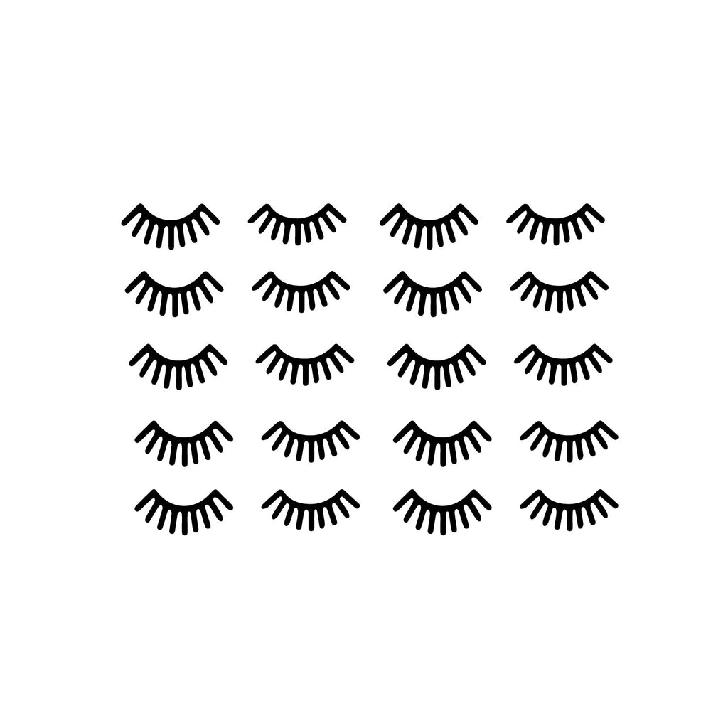 Set of 10 Vinyl Wall Art Decal - Eyelashes - 4" x 1.87" Each - Cute Laptop Skin Decal - Waterproof Girly Teens Small Sticker Adhesives for Home Bedroom Mirror Window Car Bumper Sticker 660078115527